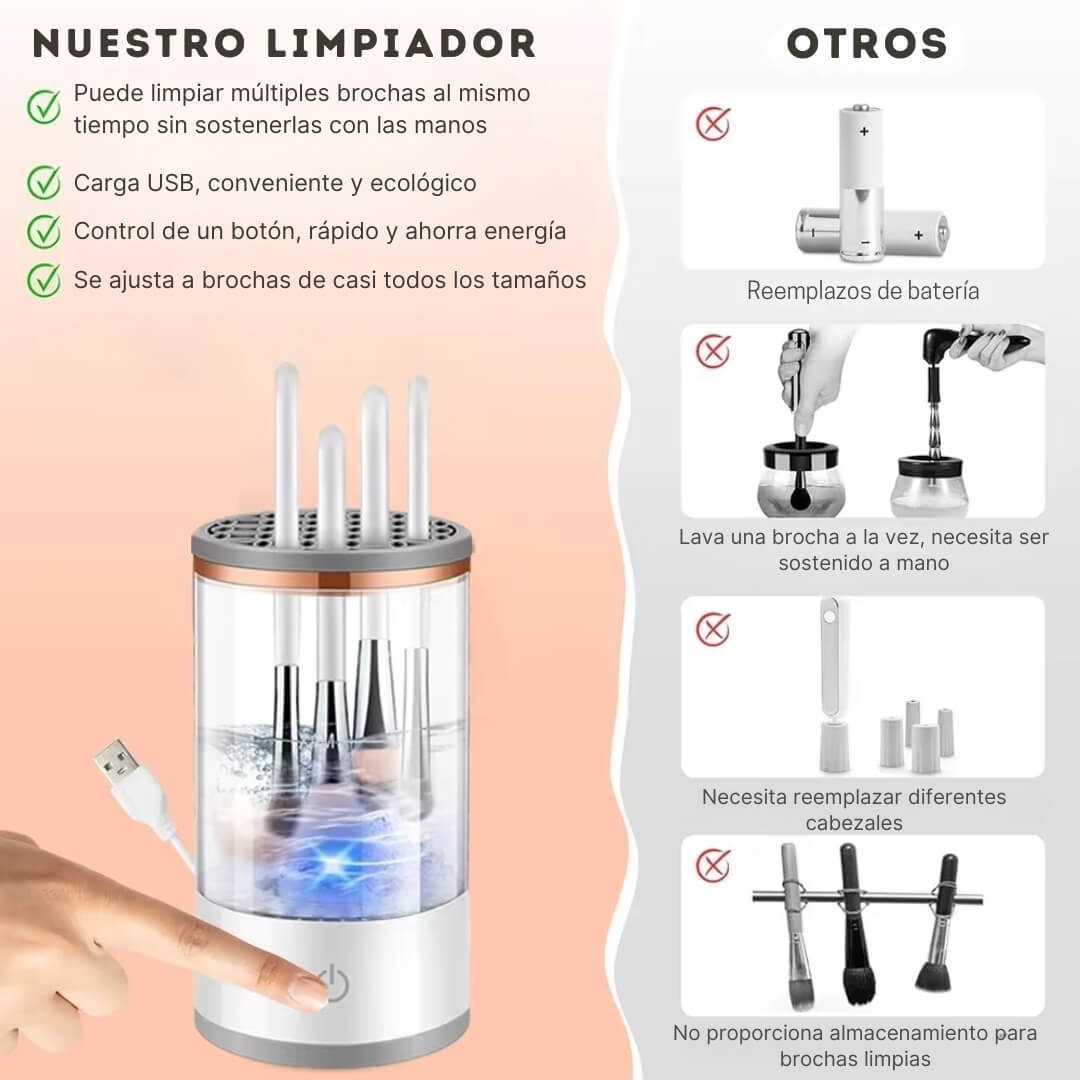 PureBrush™ - Limpiador Eléctrico de Brochas