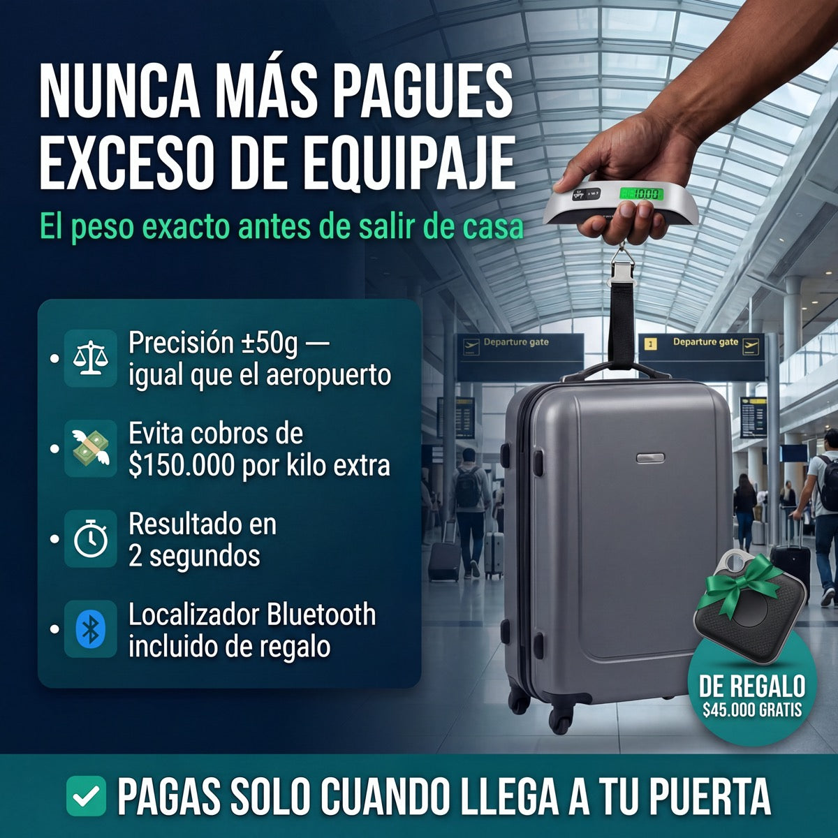ViajeSmart Pro — Balanza de Maleta + Localizador Bluetooth 5.0