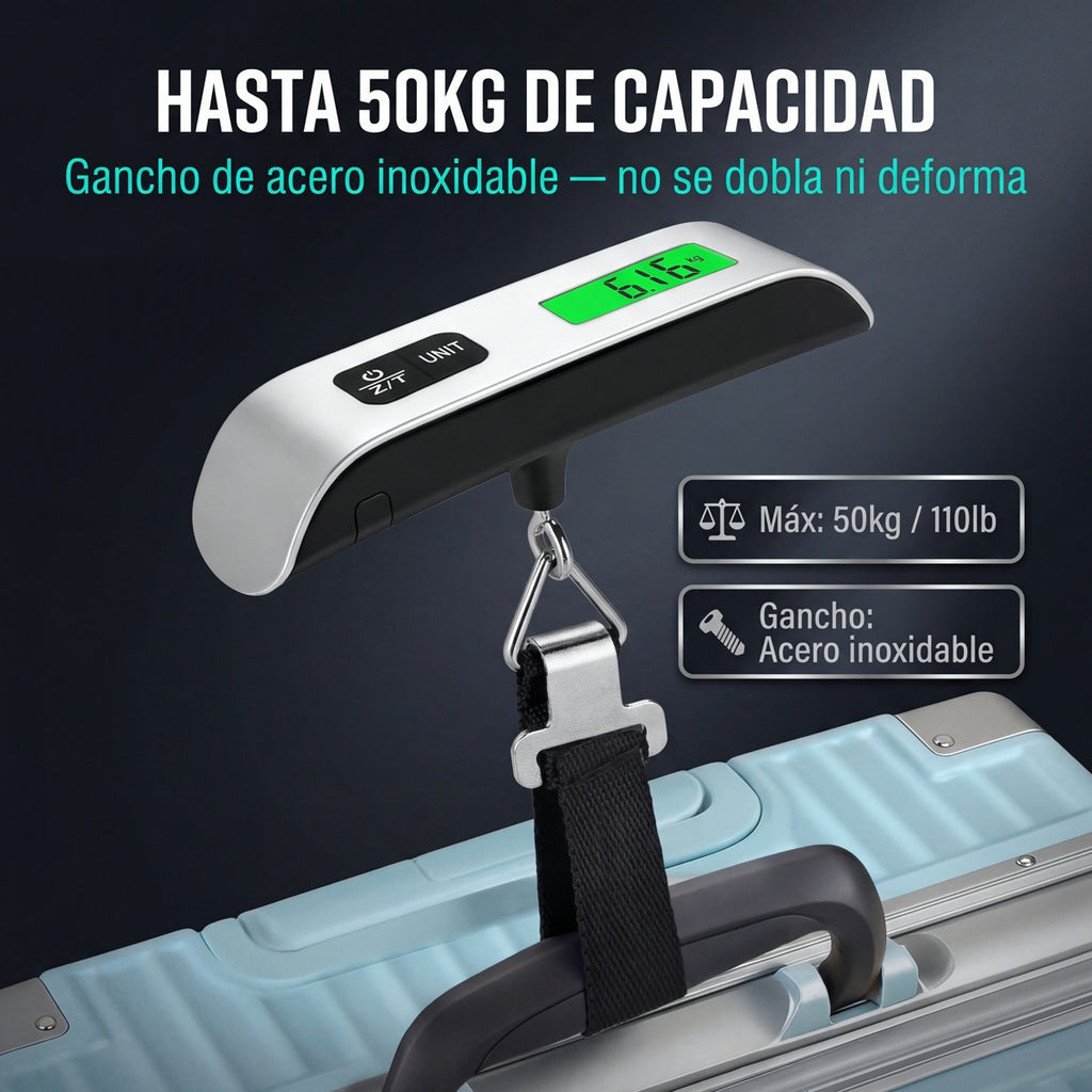ViajeSmart Pro — Balanza de Maleta + Localizador Bluetooth 5.0