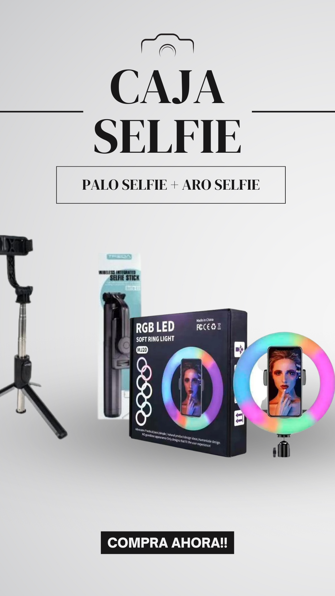 CAJA SELFIE (PALO SELFIE + ARO)
