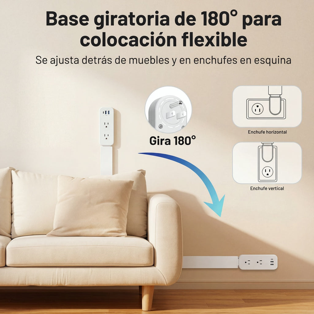 FlexPlug 180° — Extensor de Toma Corriente