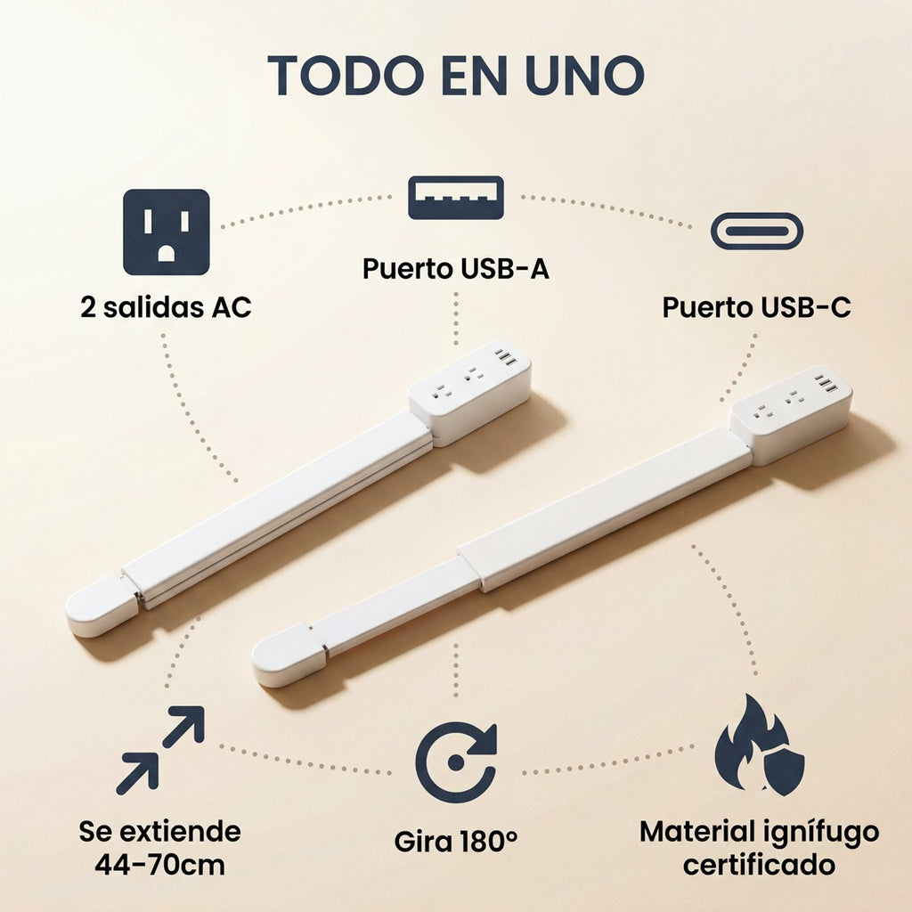 FlexPlug 180° — Extensor de Toma Corriente